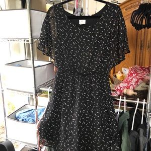 Black and white bird pattern dress